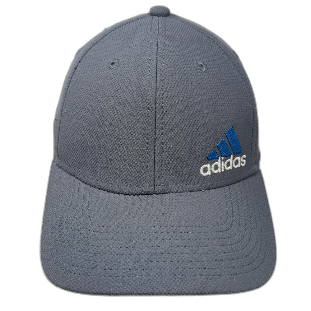 Adidas Baseball Cap Gray M Stretch Fit Embroidered Logo AEROREADY Athletic Hat